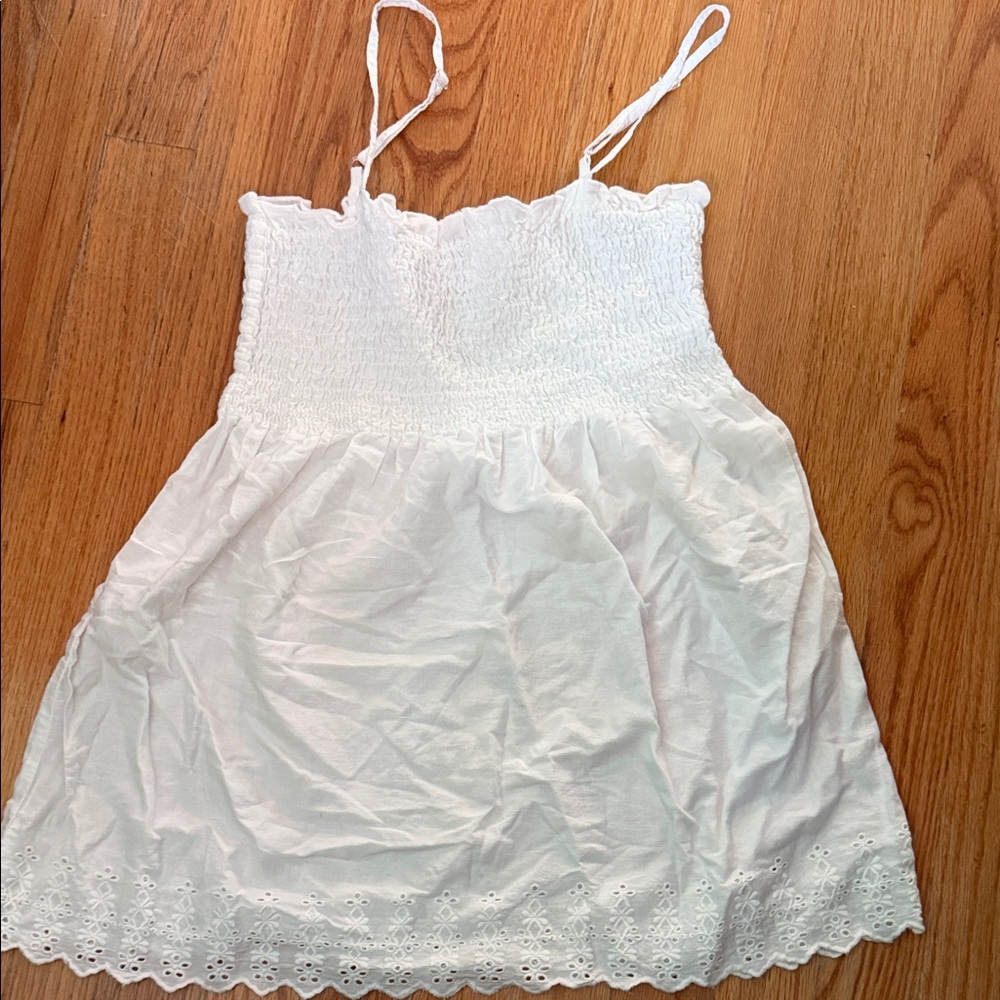 Aeropostale White Smocked Camisole